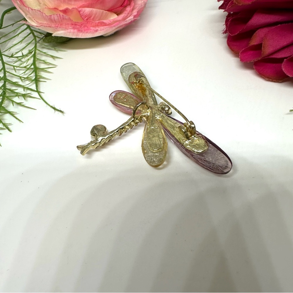Last One!⚜️Real Pearl Glass Dragonfly Brooch & Pendant - Picture 5 of 7